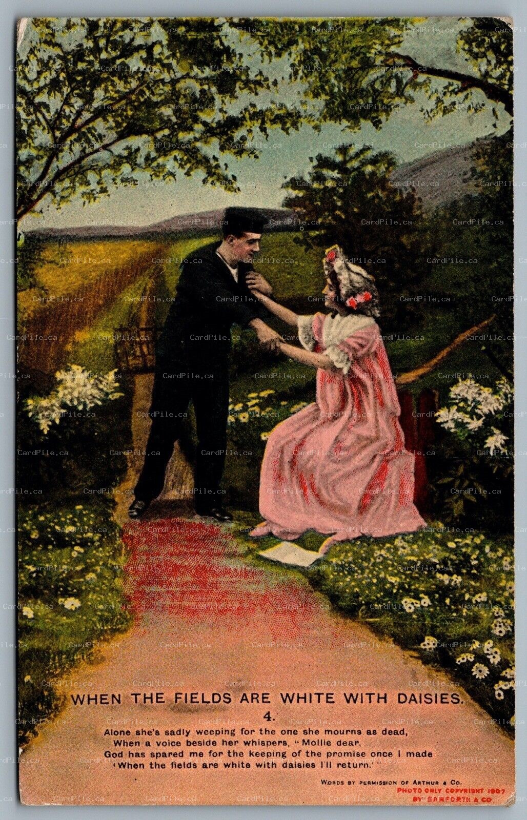 Postcard 1909 When The Fields Are White … CDS Machine Cancel Winnipeg