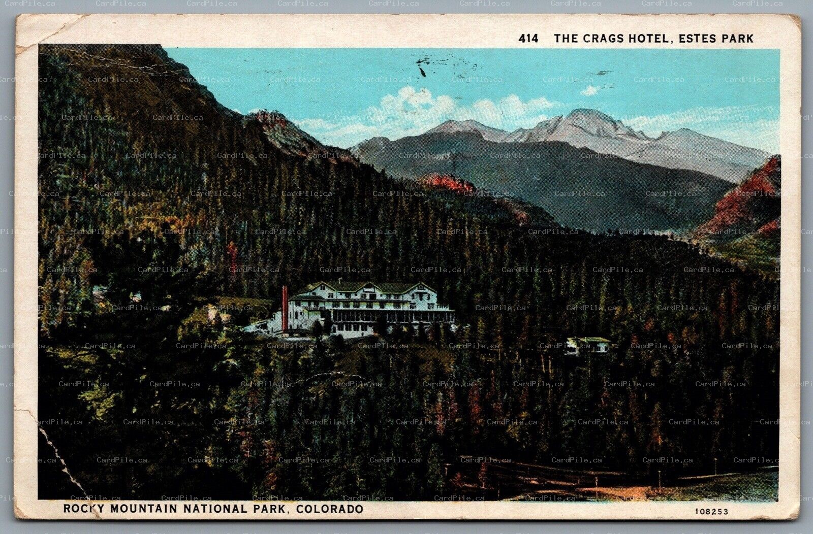 Postcard Rocky Mountain Naiotnal Park CO c1931 The Crags Hotel Estes Park