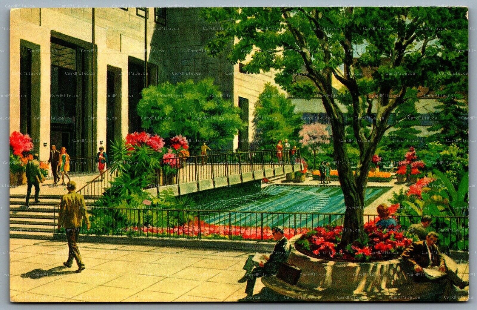 Postcard San Francisco CA c1960s A Garden In Downtown Standard Oil Company Plaza