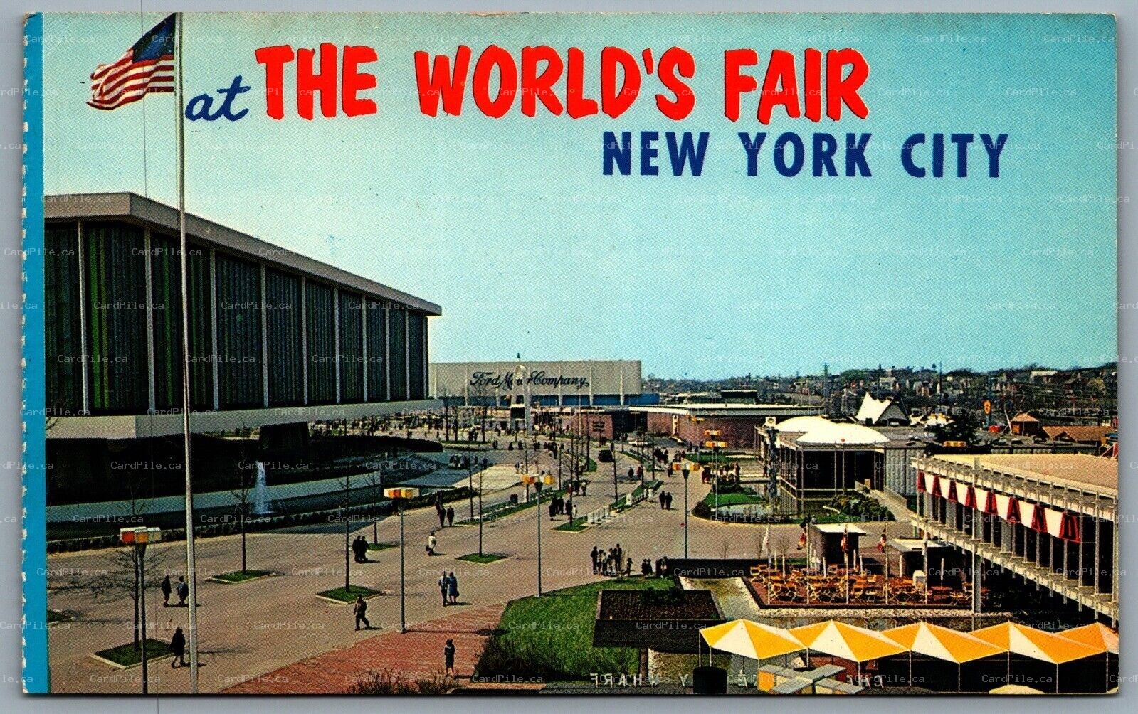 Postcard New York City NY c1964 Kenndy Circle Looking Southwest Worlds Fair B