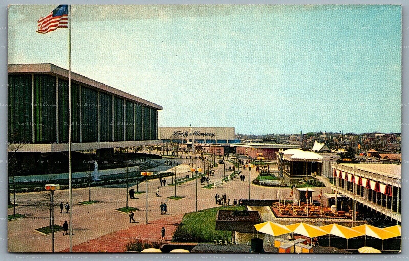 Postcard New York City NY c1964 Kenndy Circle Looking Southwest Worlds Fair