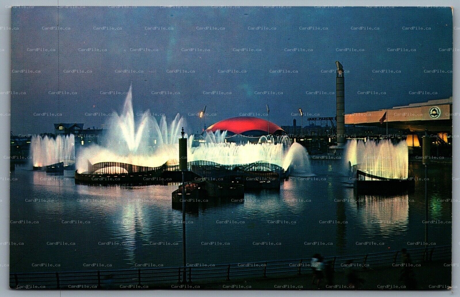 Postcard New York City NY c1964 Fountain of The Planets Worlds Fair Night View
