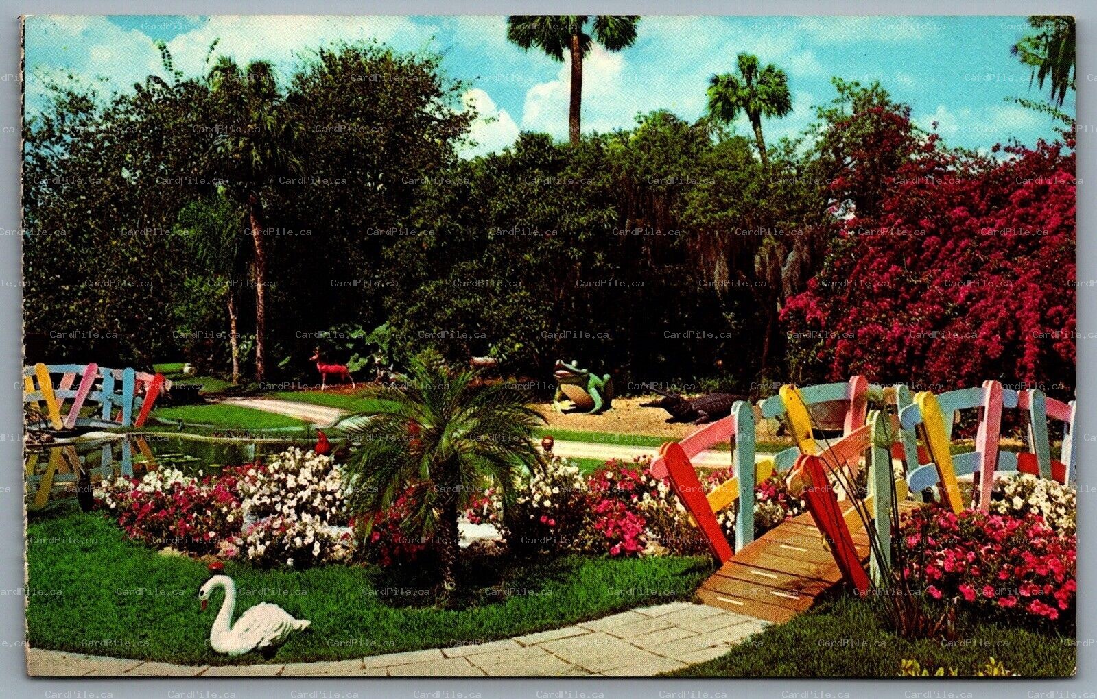 Postcard Cypress Gardens FL 1966 Fabulous Fantasy Valley For The Young at Heart