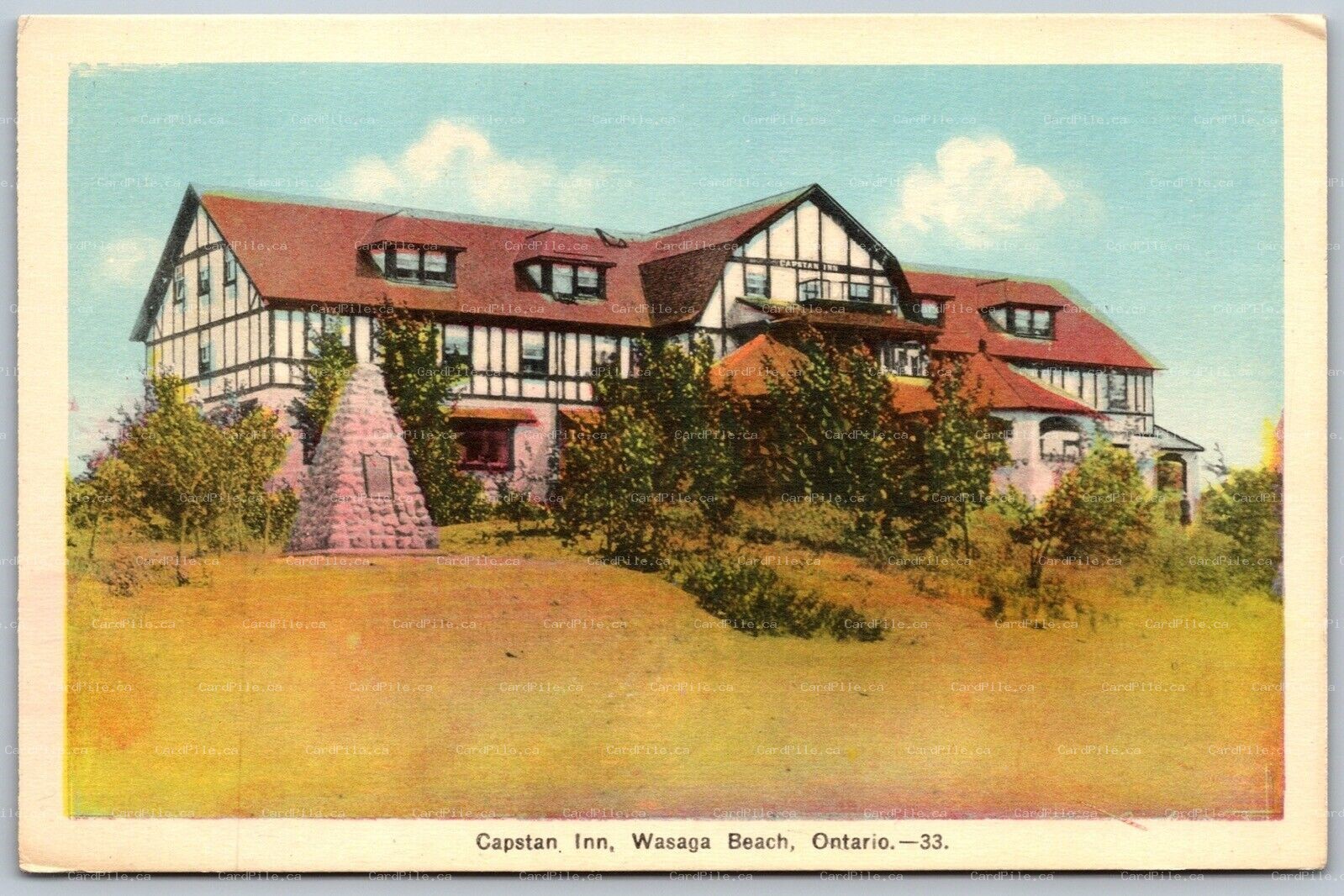Postcard Wasaga  Beach Ontario c1940s Capstan Inn Simcoe County Unused PECO