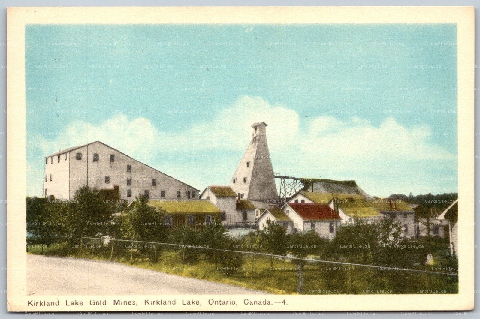 Postcard Kirkland Lake Ontario 1940s Gold Mines Timiskaming District Unused PECO
