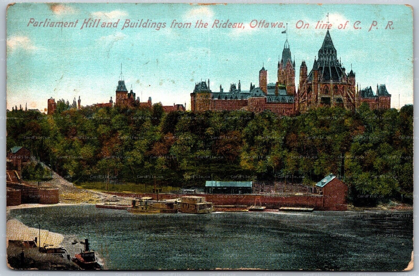 Ottawa ONT 1914 Parliament Hill Buildings Split Ring Cancels Gilmour & Ashton