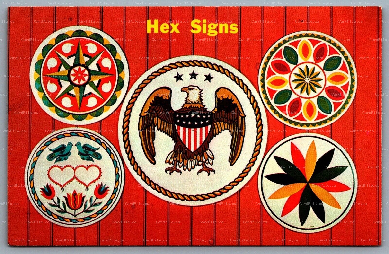 Postcard Pennsylvania c1960s Greetings From The Dutch Country Hex Signs