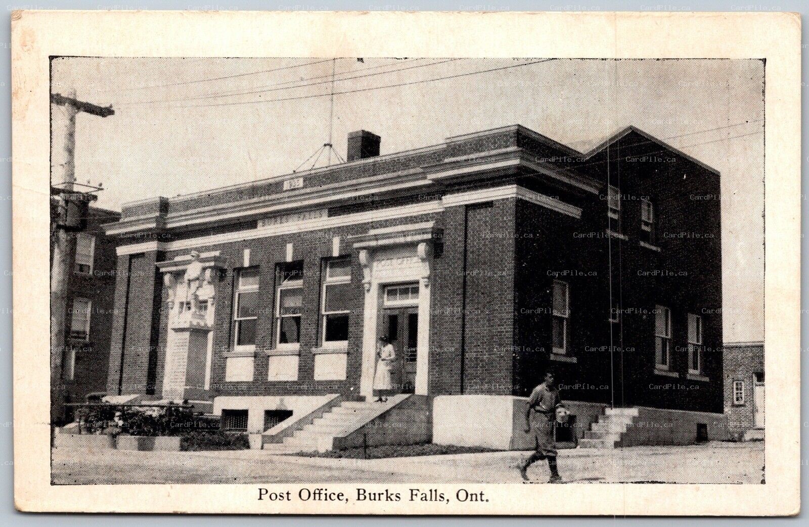 Postcard Burk’s Falls Ontario c1930s Post Office Parry Sound District