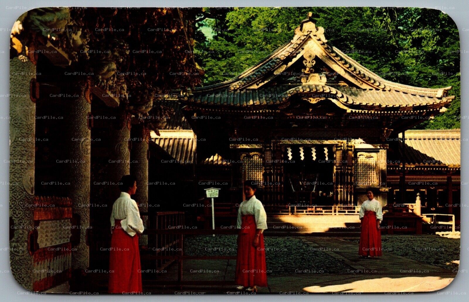 Postcard Nikko Japan c1960s Niomon Gate Toshogu Pan American World Airways 