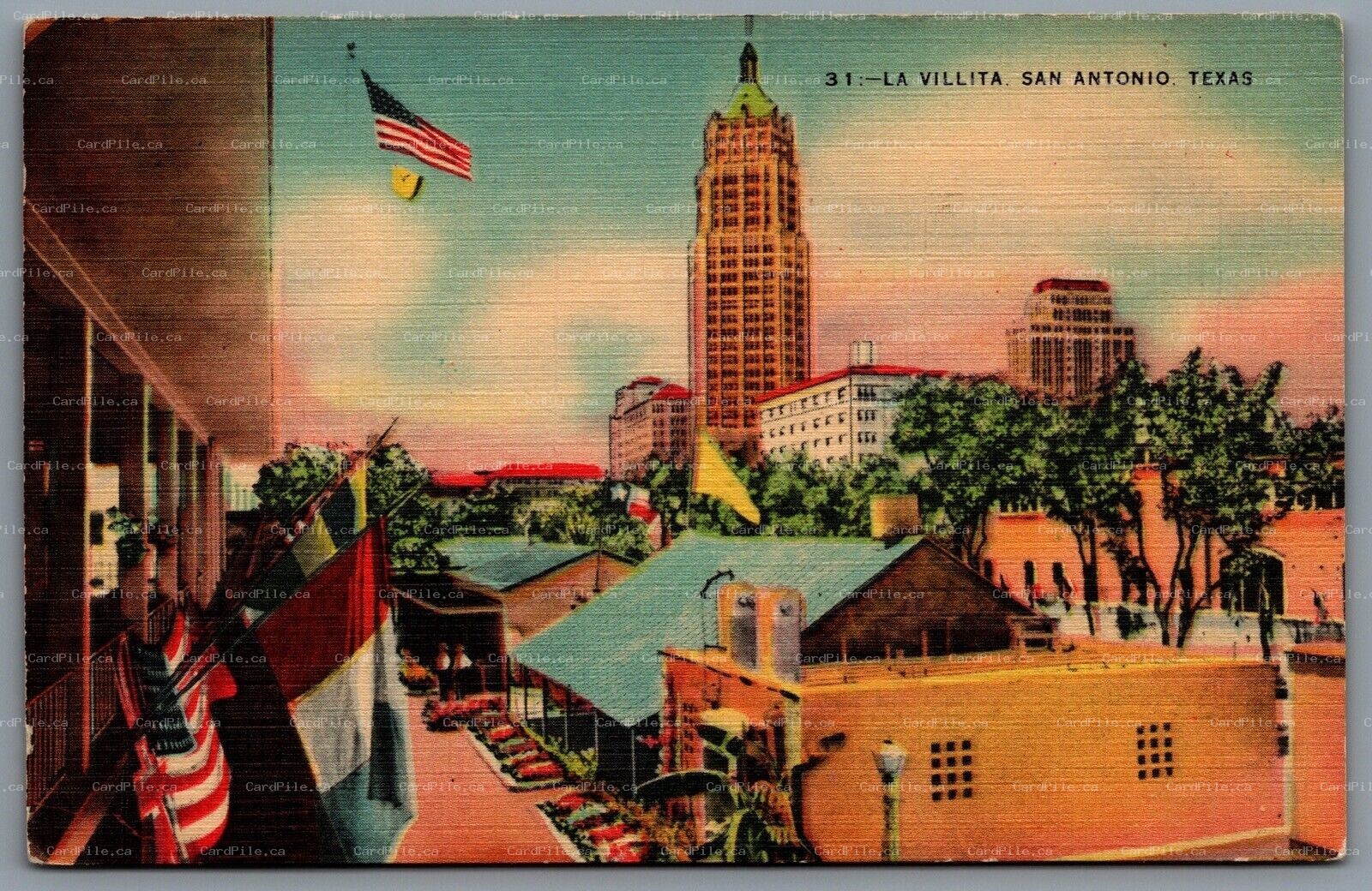 Postcard San Antonio TX c1940s La Villita Original City Location of San Antonio