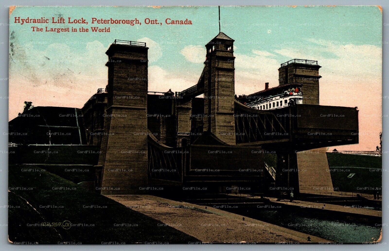 Postcard Peterborough Ontario c1910 Hydraulic Lift Lock Largest In The World