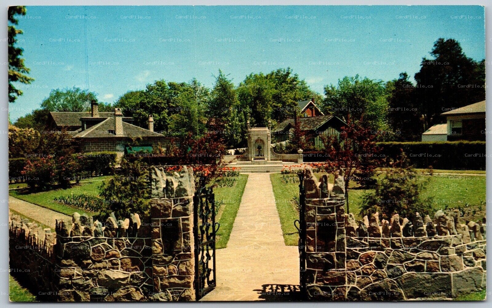 Postcard Guelph Ontario c1960s Colonel John McCrea Memorial Gardens 
