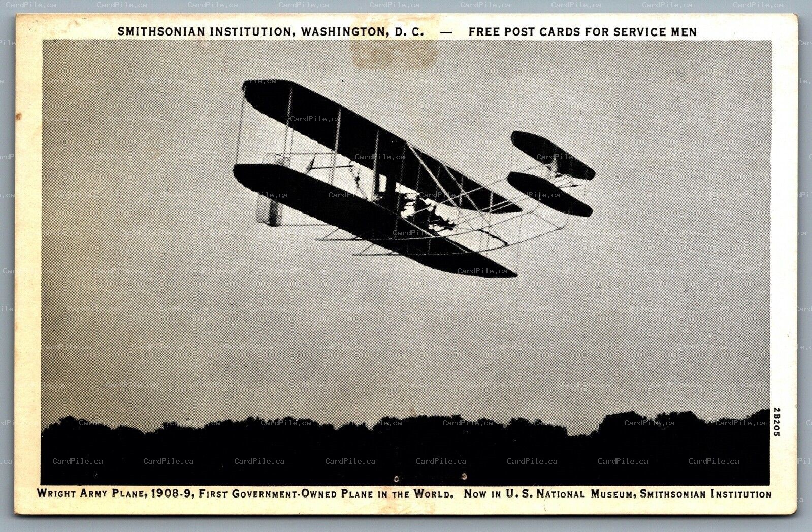 Postcard c1942 Wright Army Plane First Government Owned Plane Smithsonian