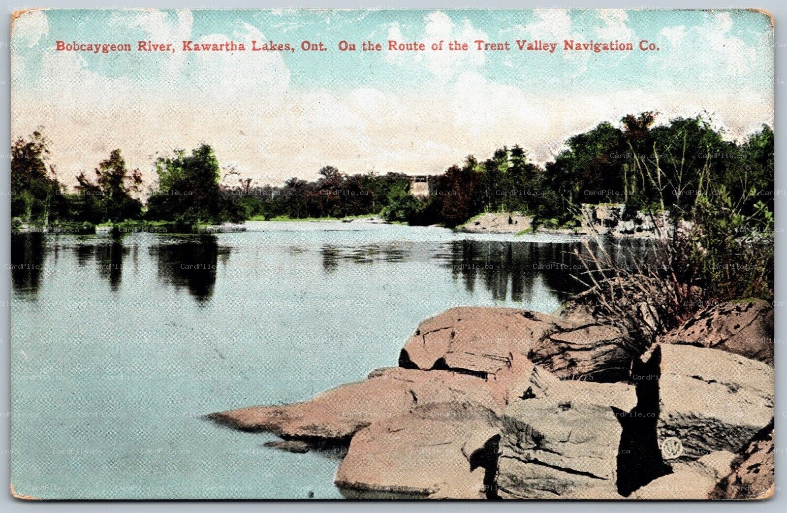 Postcard Bobcaygeon River Ontario c1907 Kawartha Lakes Route of Trent Valley NCO