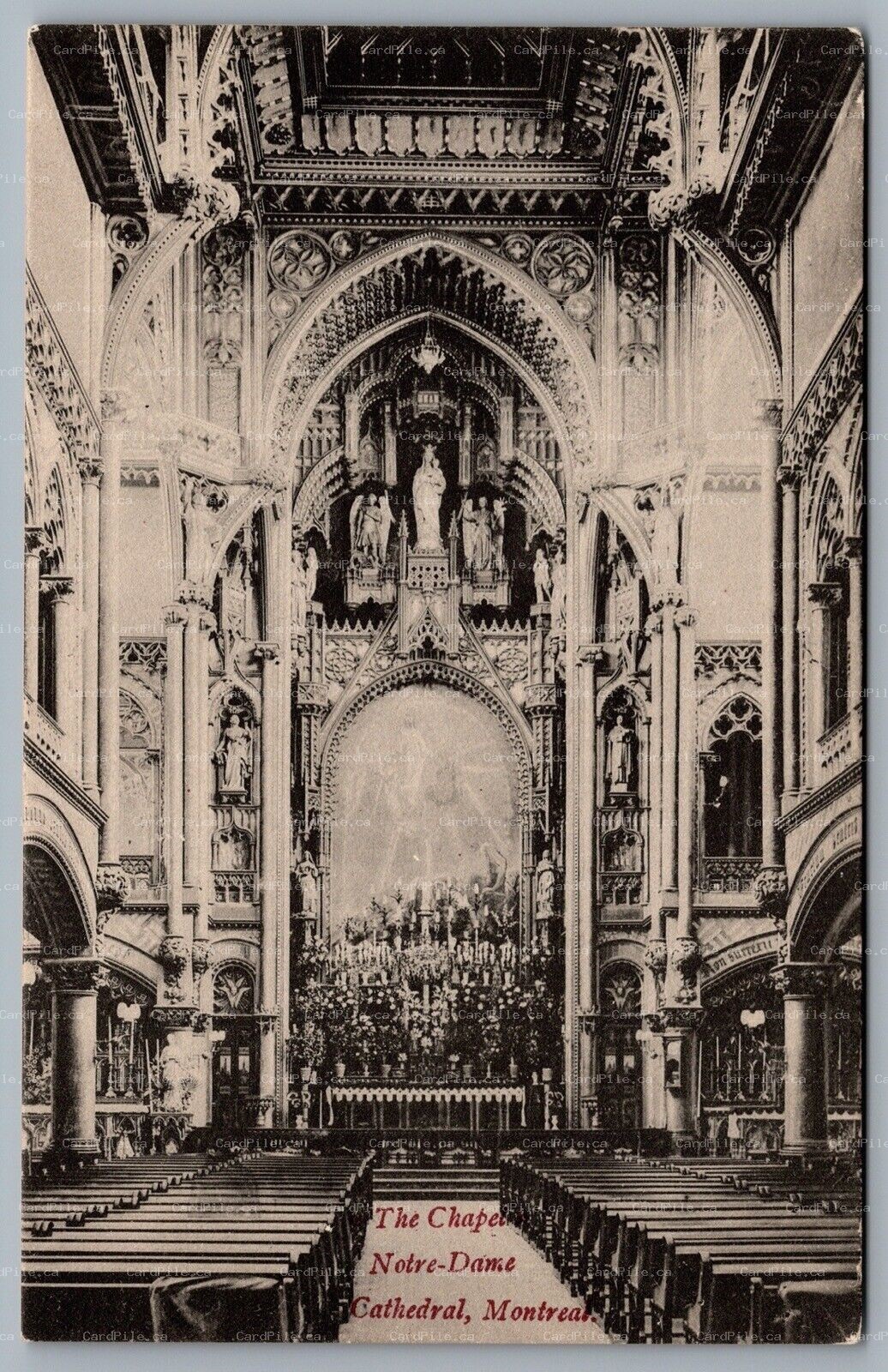 Postcard Montreal Quebec c1910s The Chapel Notre Dame Cathedral Interior View