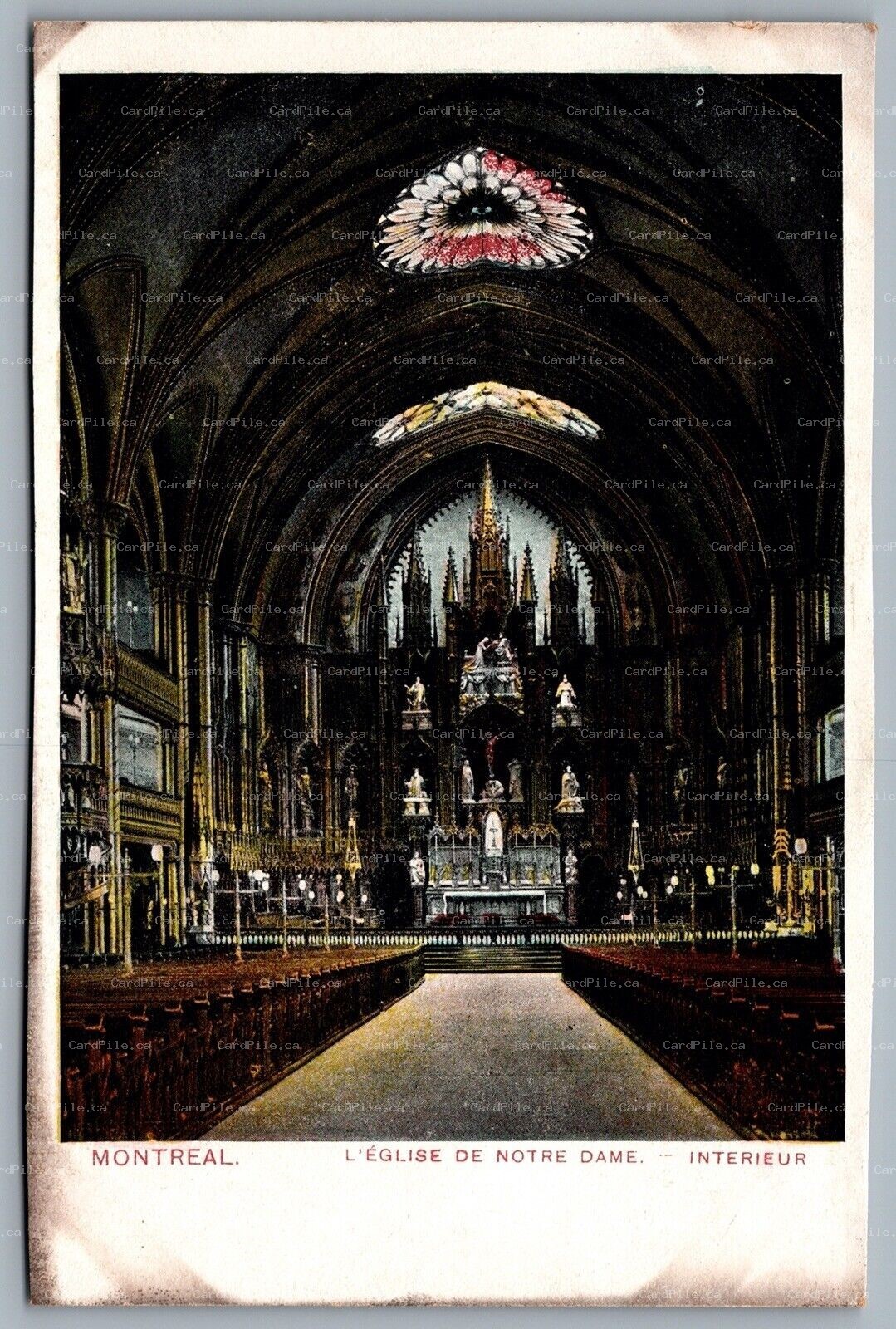 Postcard Montreal Quebec c1908 L’Église de Notre Dame Intérieur C