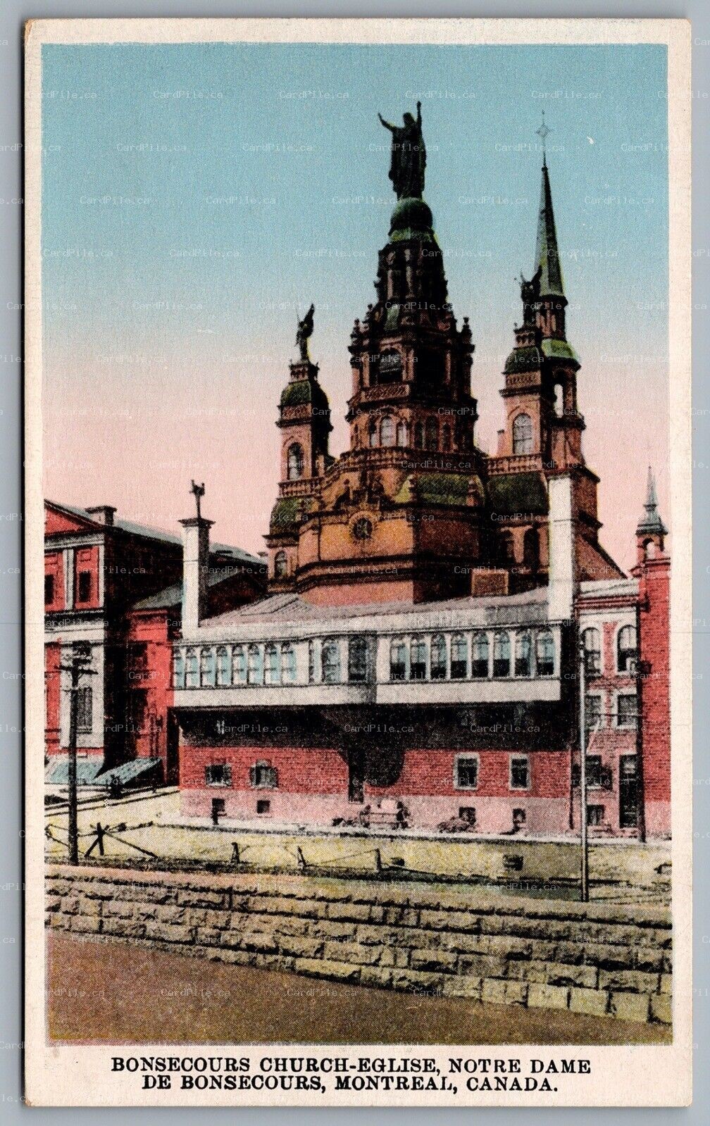 Postcard Montreal Quebec 1910s Bonsecours Church Eglise Notre Dame de Bonsecours