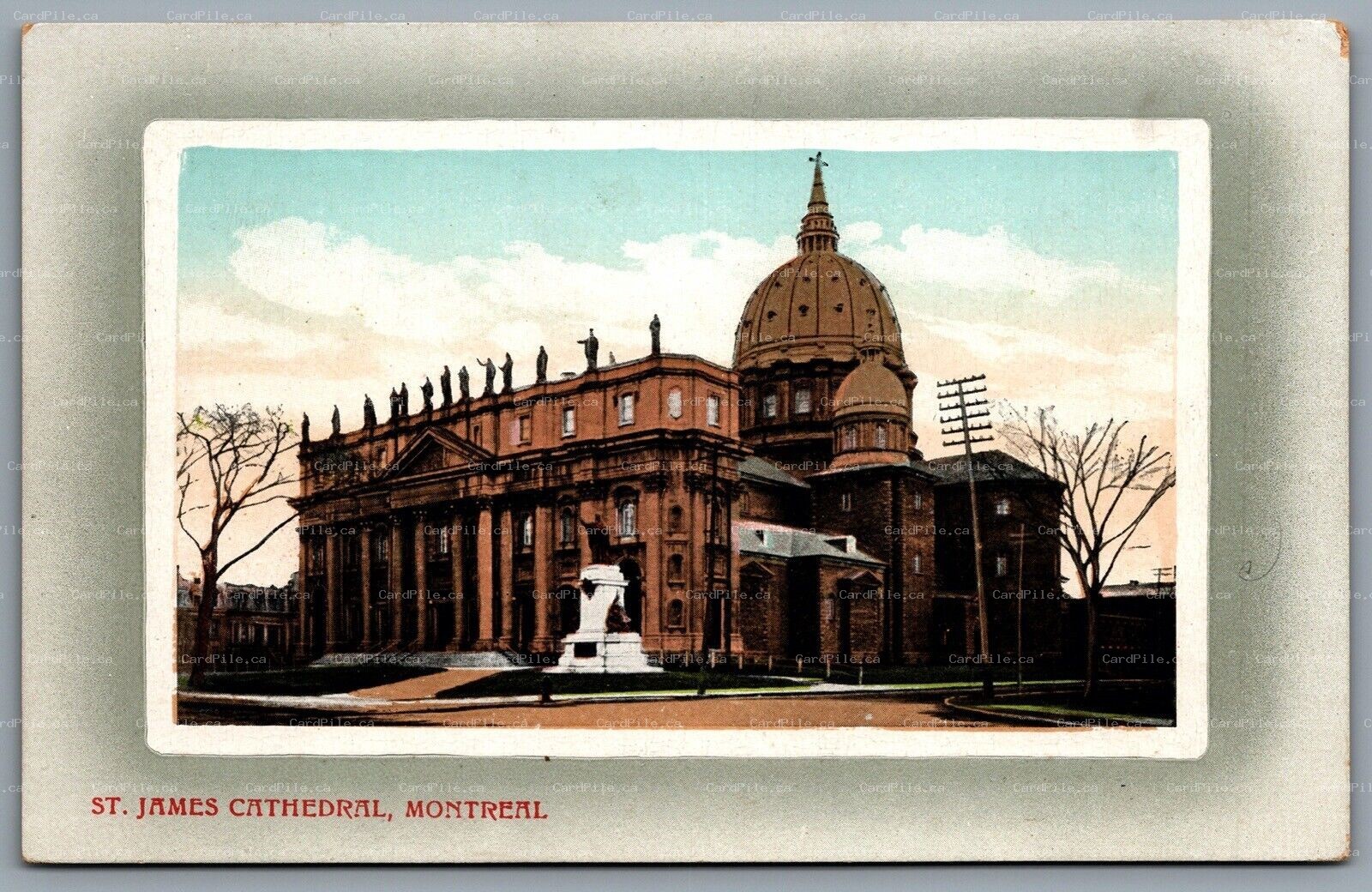 Postcard Montreal Quebec c1910s St. James Cathedral Valentines