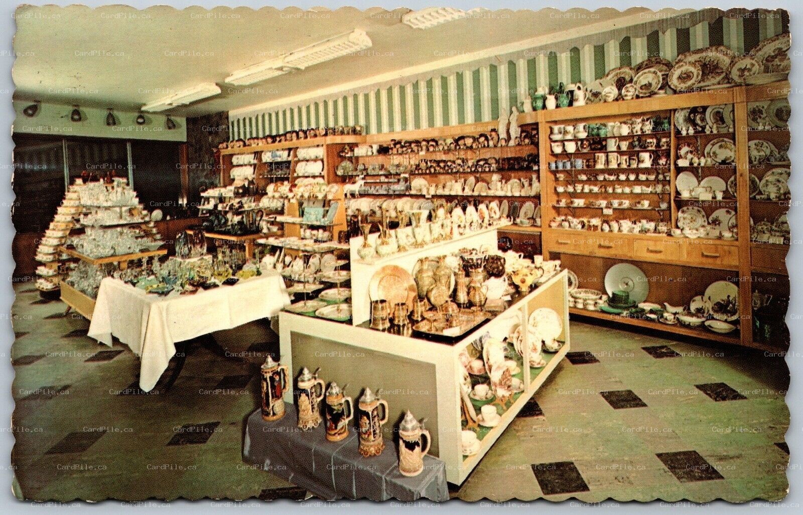 Postcard Fort Frances Ontario c1968 Wilkins China Shop Interior View RRV