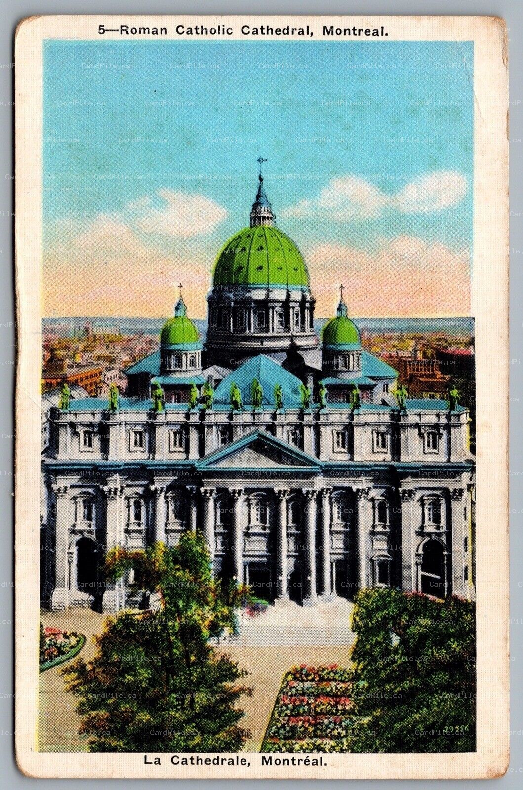 Postcard Montreal Quebec c1936 Roman Catholic Cathedral Church B