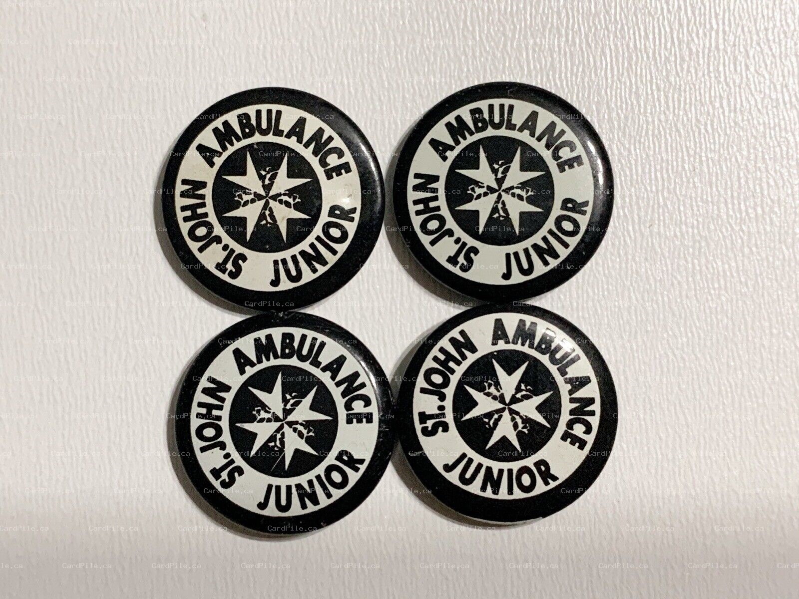 VINTAGE St Johns Ambulance Junior Lot of 4 Pinback Buttons