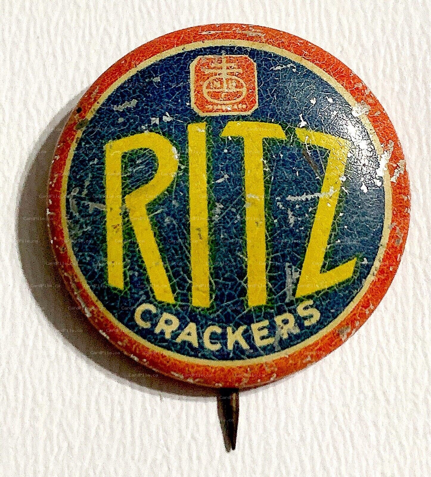 VINTAGE 1936 Ritz Crackers National Biscuit Company Pinback Button