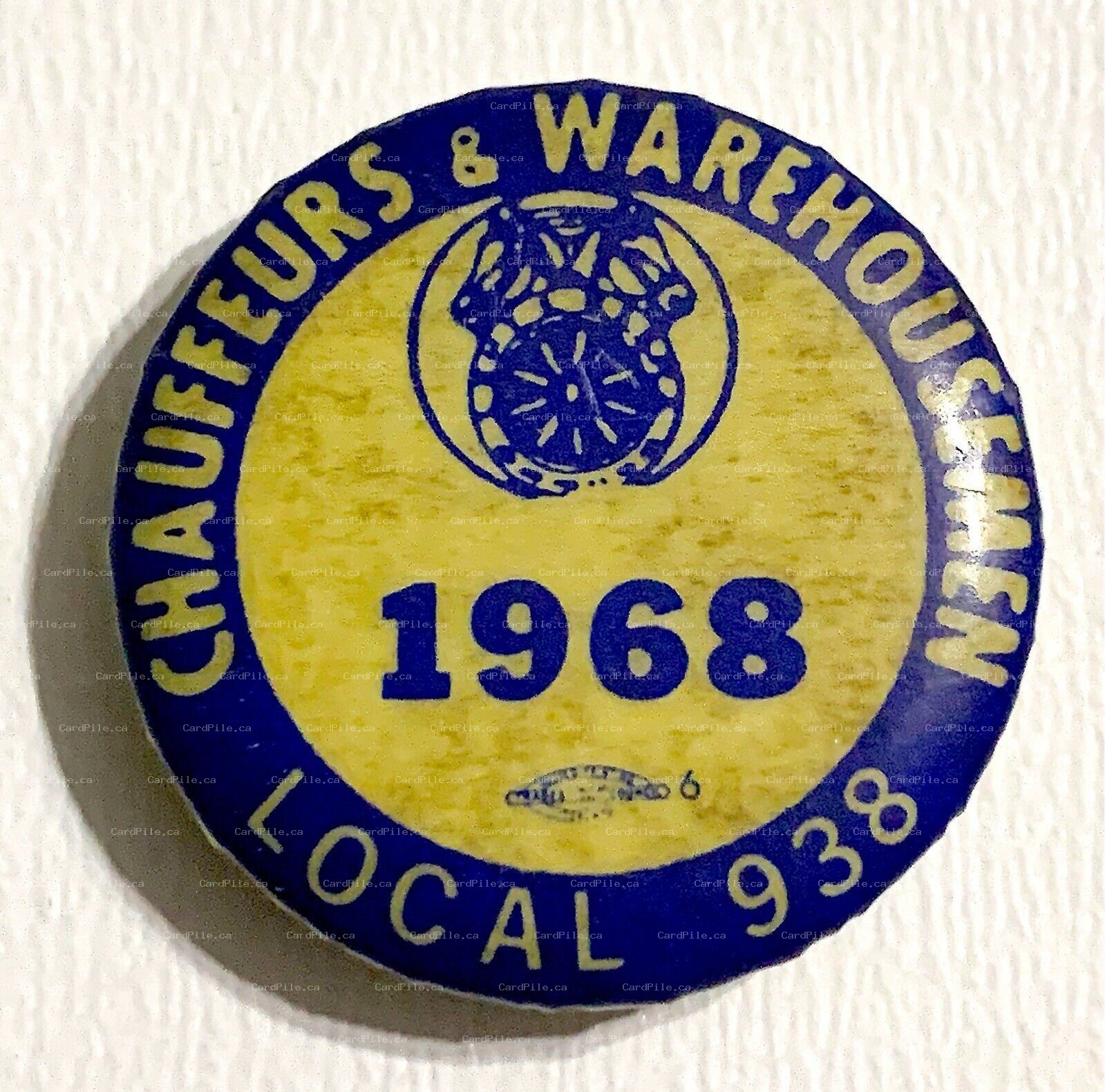 VINTAGE 1968 Chauffeurs & Warehousemen Local 938 Teamsters Pinback Button