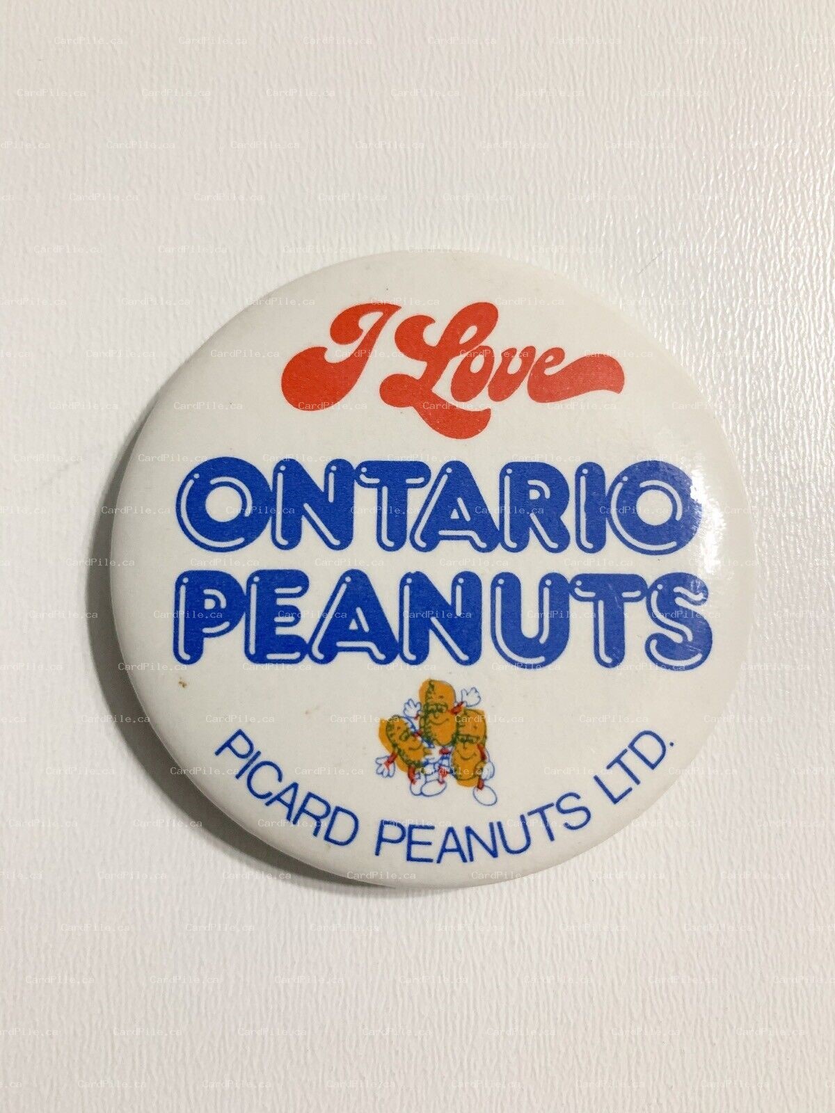 VINTAGE 1980s Picard Peanuts LTD I Love Ontario Peanuts Pinback Button