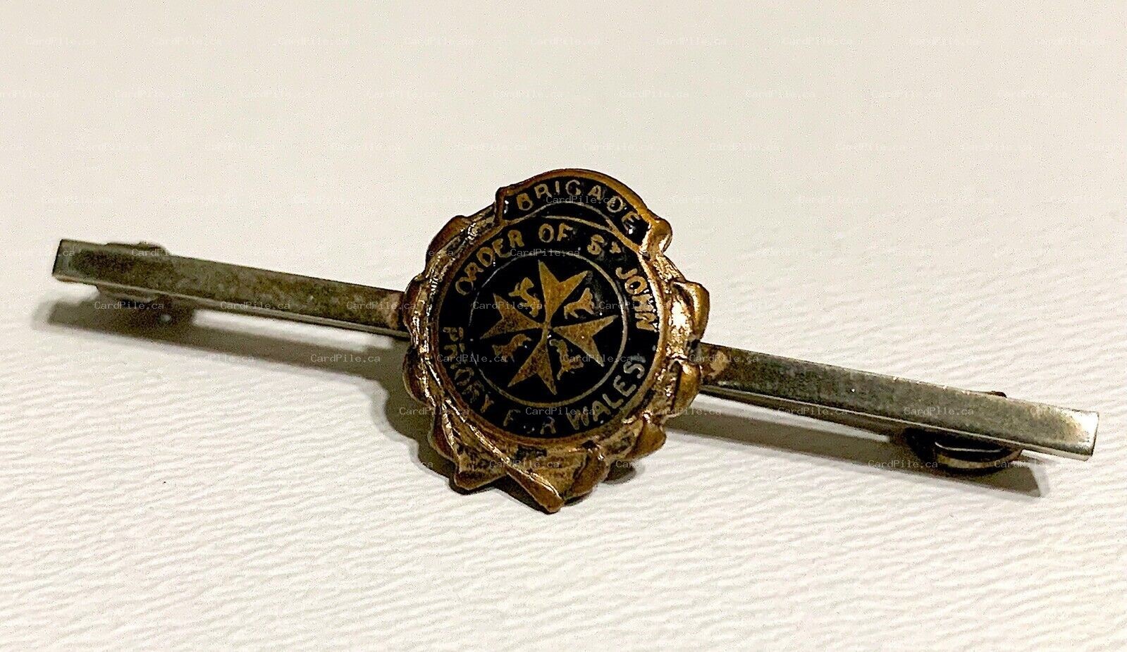 VINTAGE St Johns Ambulance Brigade Order of St John Priory for Wales Tie Clip A