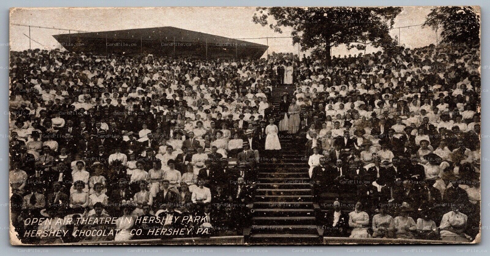 Postcard Hershey PA c1910 Open Air Theatre in Hershey Park Hershey Chocolate Co.