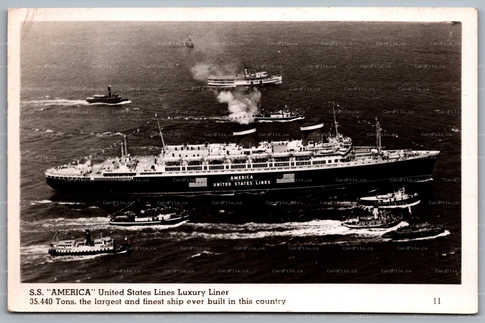 Postcard RPPC c1942 S.S. America Steamship United States Lines Luxury Liner