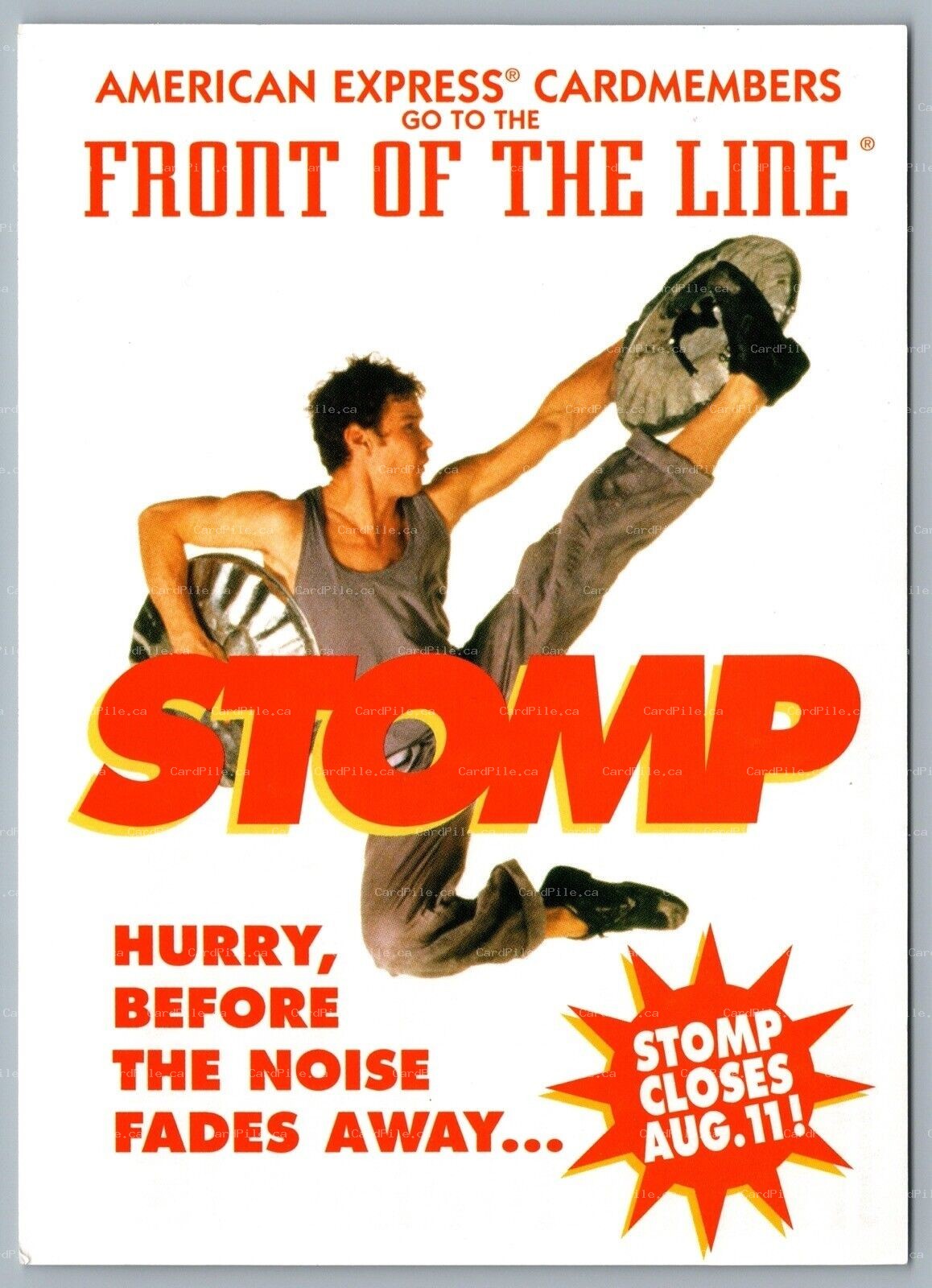 Postcard Theatre 1996 STOMP American Express Promotion Front Of The Line