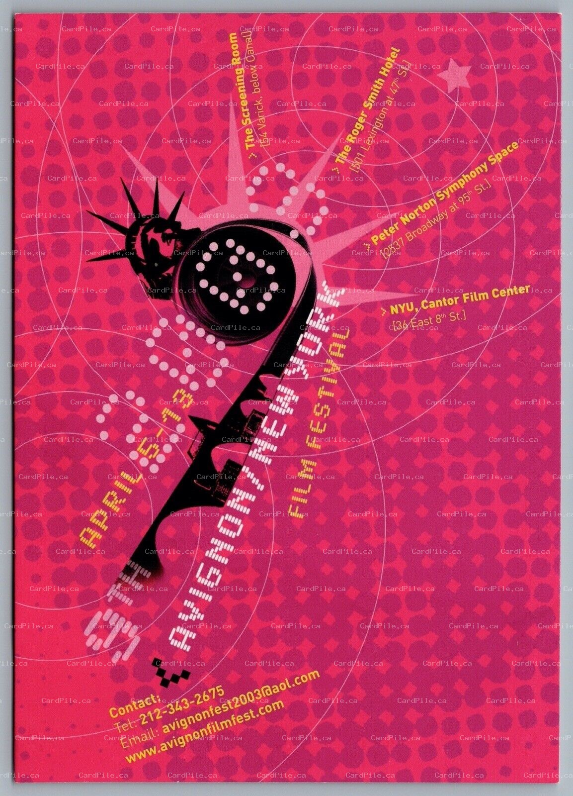 Postcard Theatre 2003 Avignon New York Film Festival Advertisement