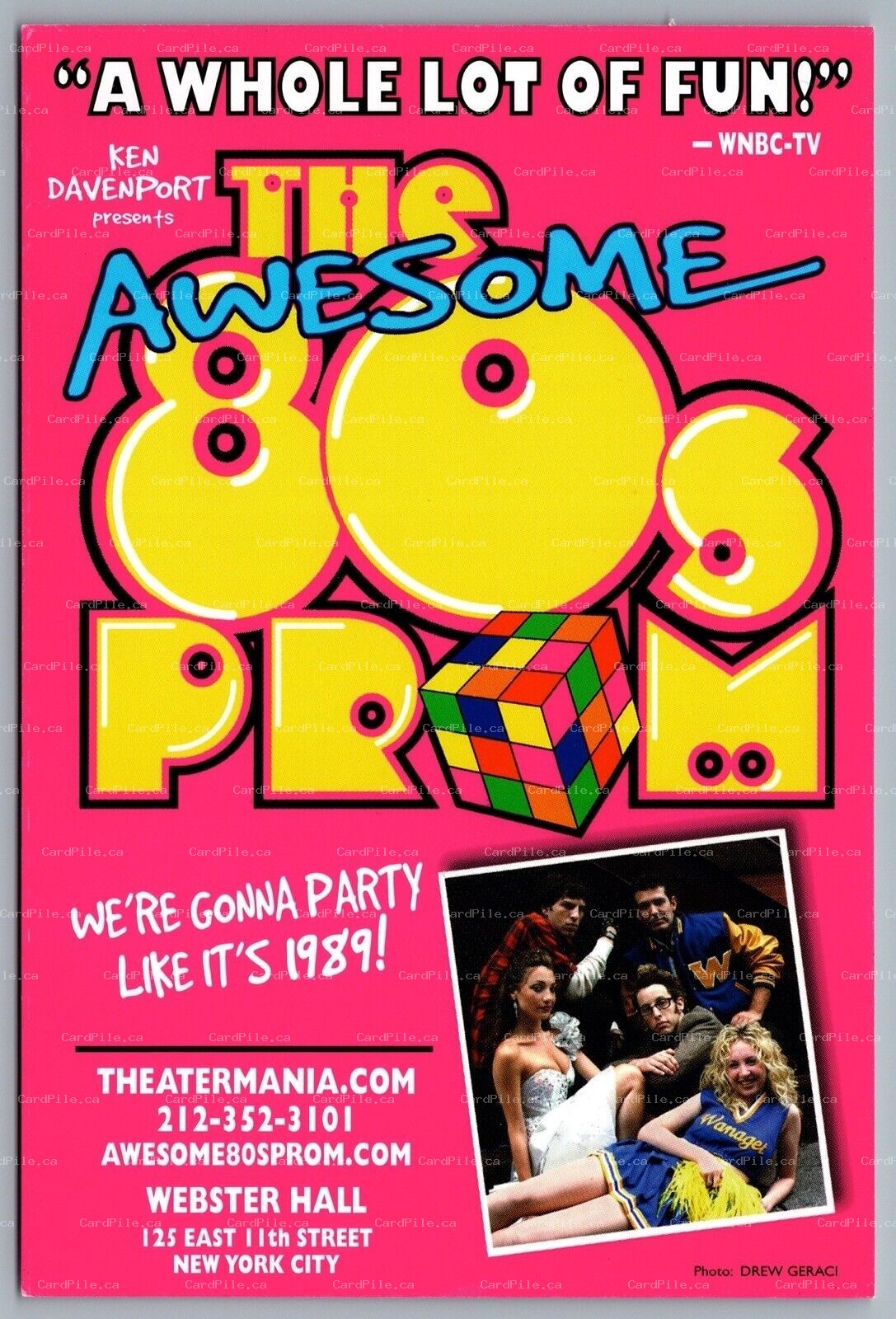 Postcard Theatre 2004 The Awesome 80s Prom Webster Hall New York City Advert
