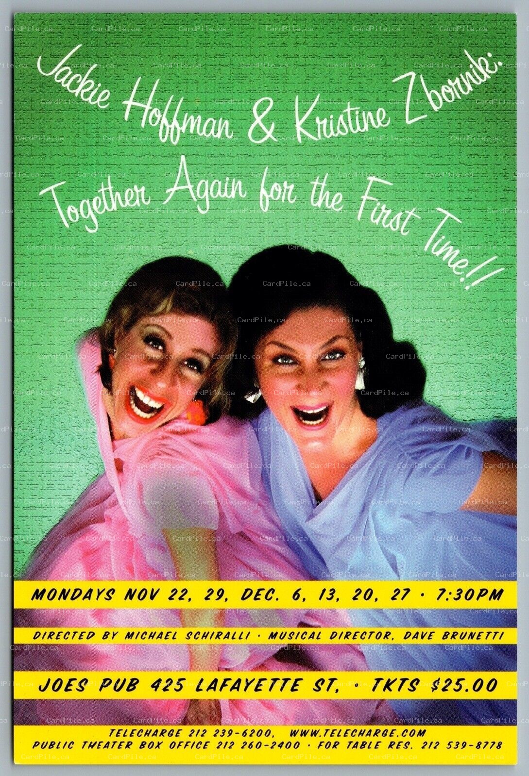 Postcard Theatre 2004 Together Again for the First Time Joes Pub New York Advert