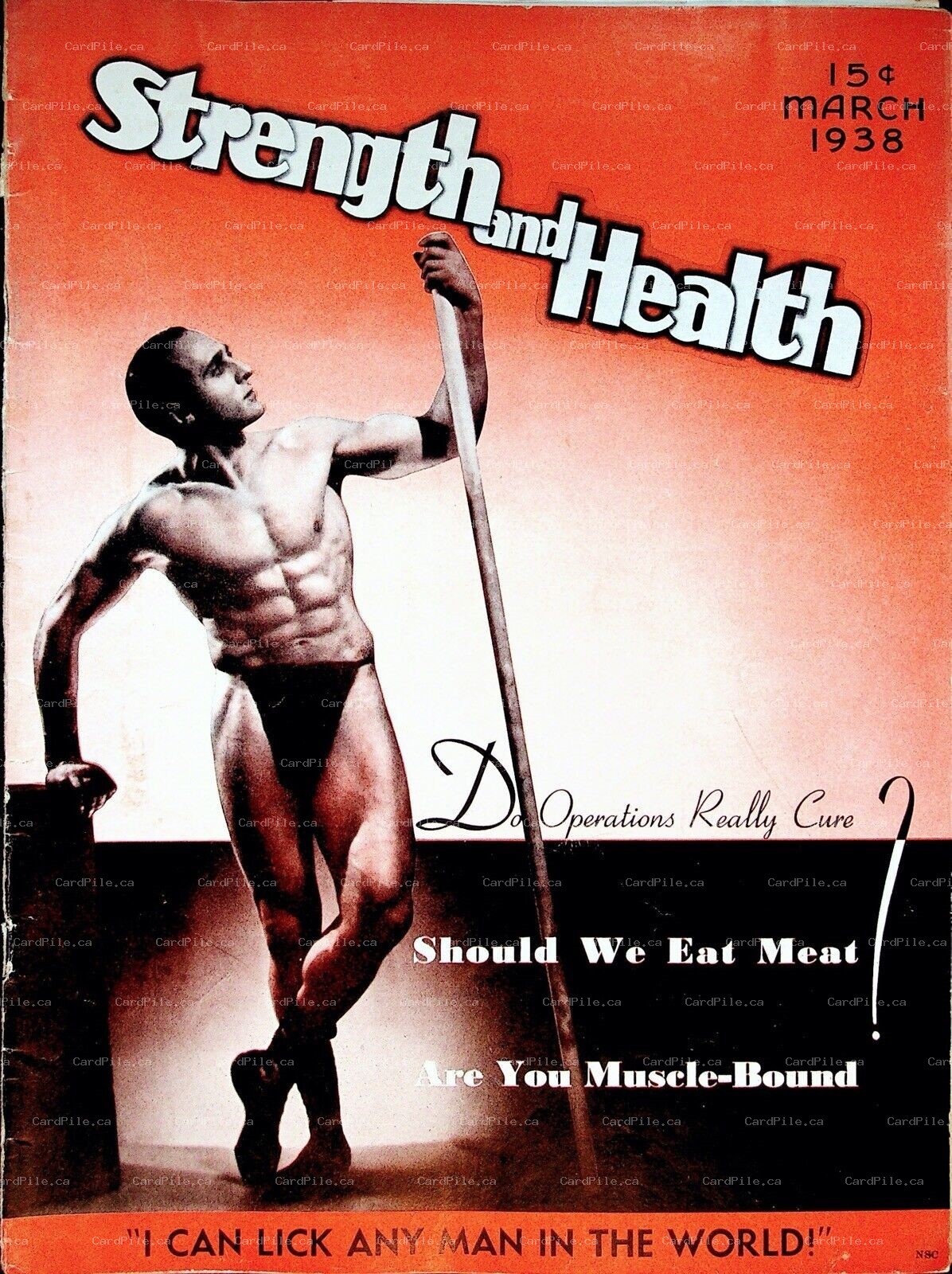 VINTAGE 1938 Strength and Health Magazine Should We Eat Meat Weightlifting News