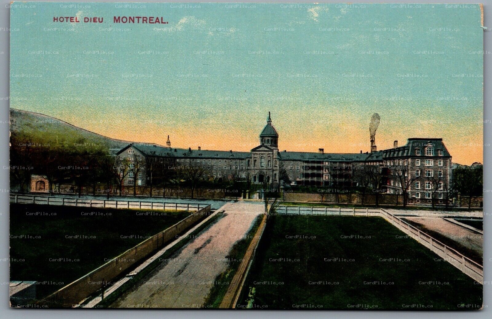 Postcard Montreal Canada c1920s Hotel Dieu Now Hospital Part of CHUM