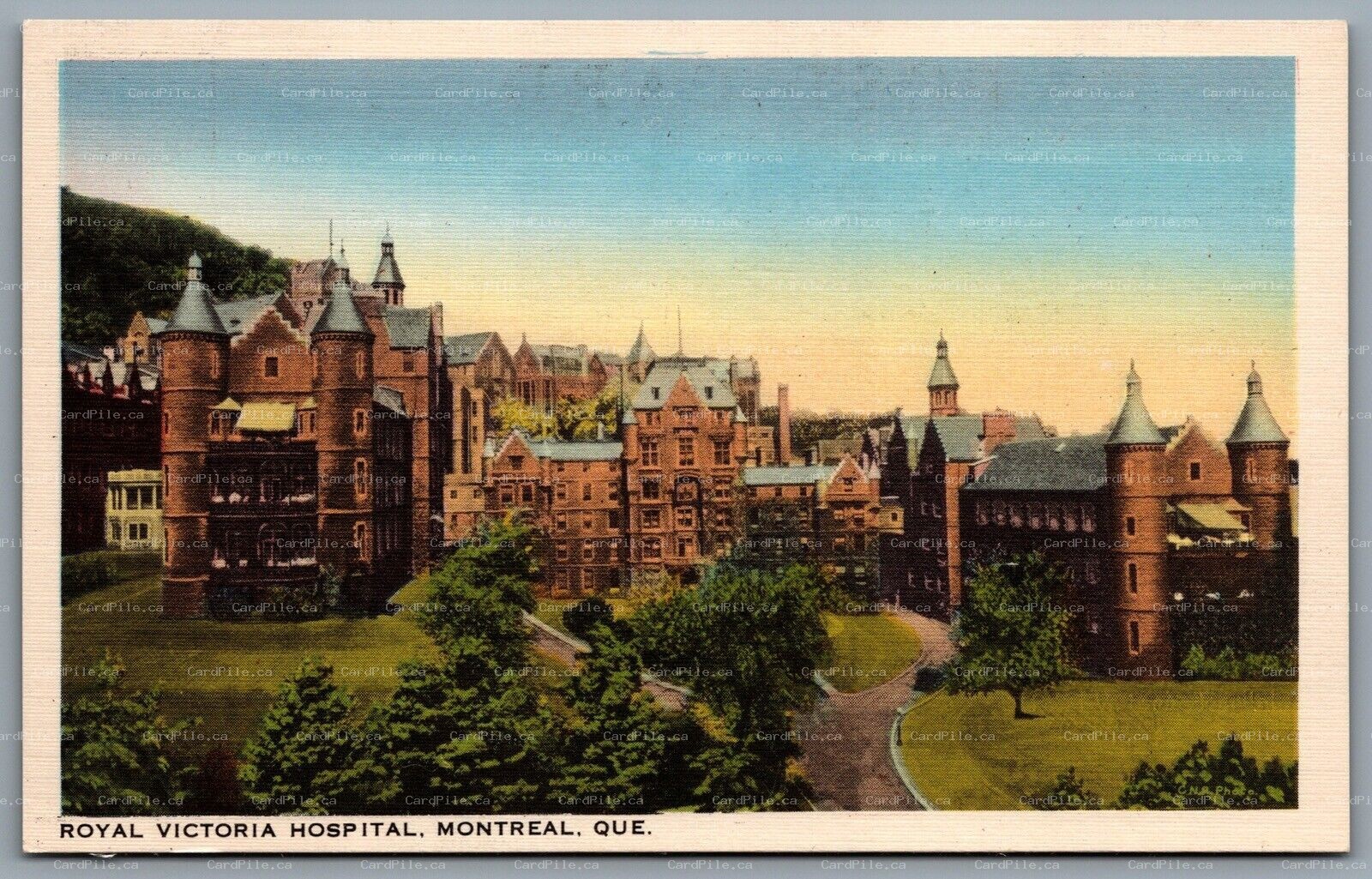 Postcard Montreal Canada c1940s Royal Victoria Hospital MUHC