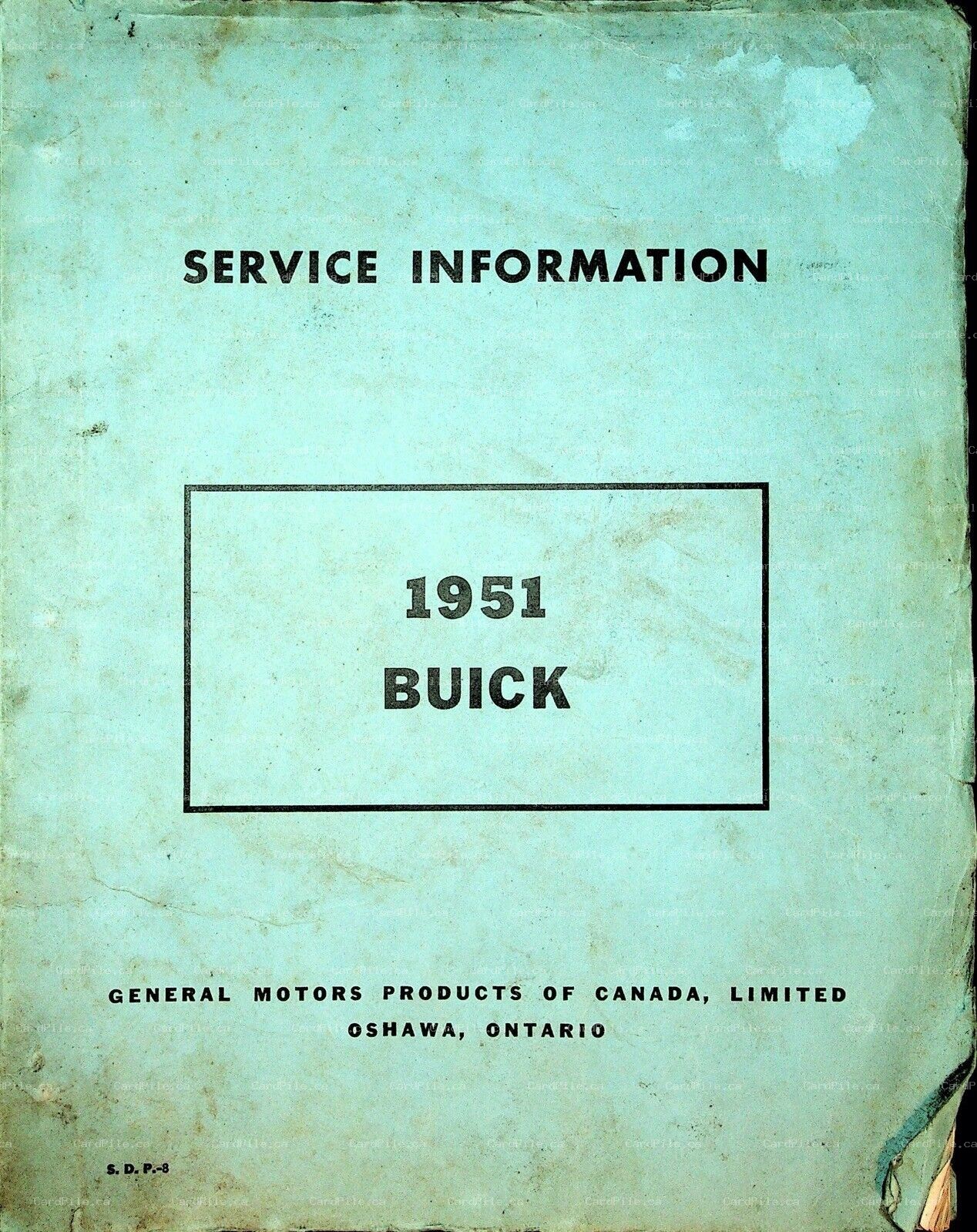 1951 Buick Series 4300 Service Information GM General Motors Oshawa
