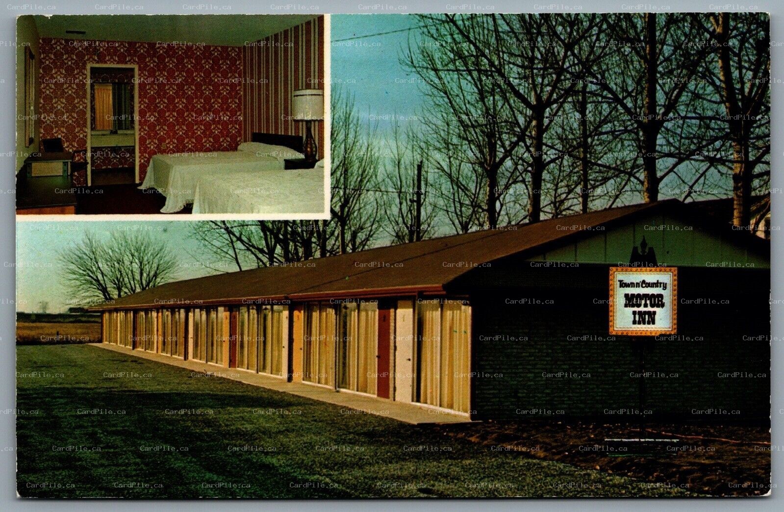 Postcard Leamington ON c1960s Town N’ Country Motor Inn Dual View 