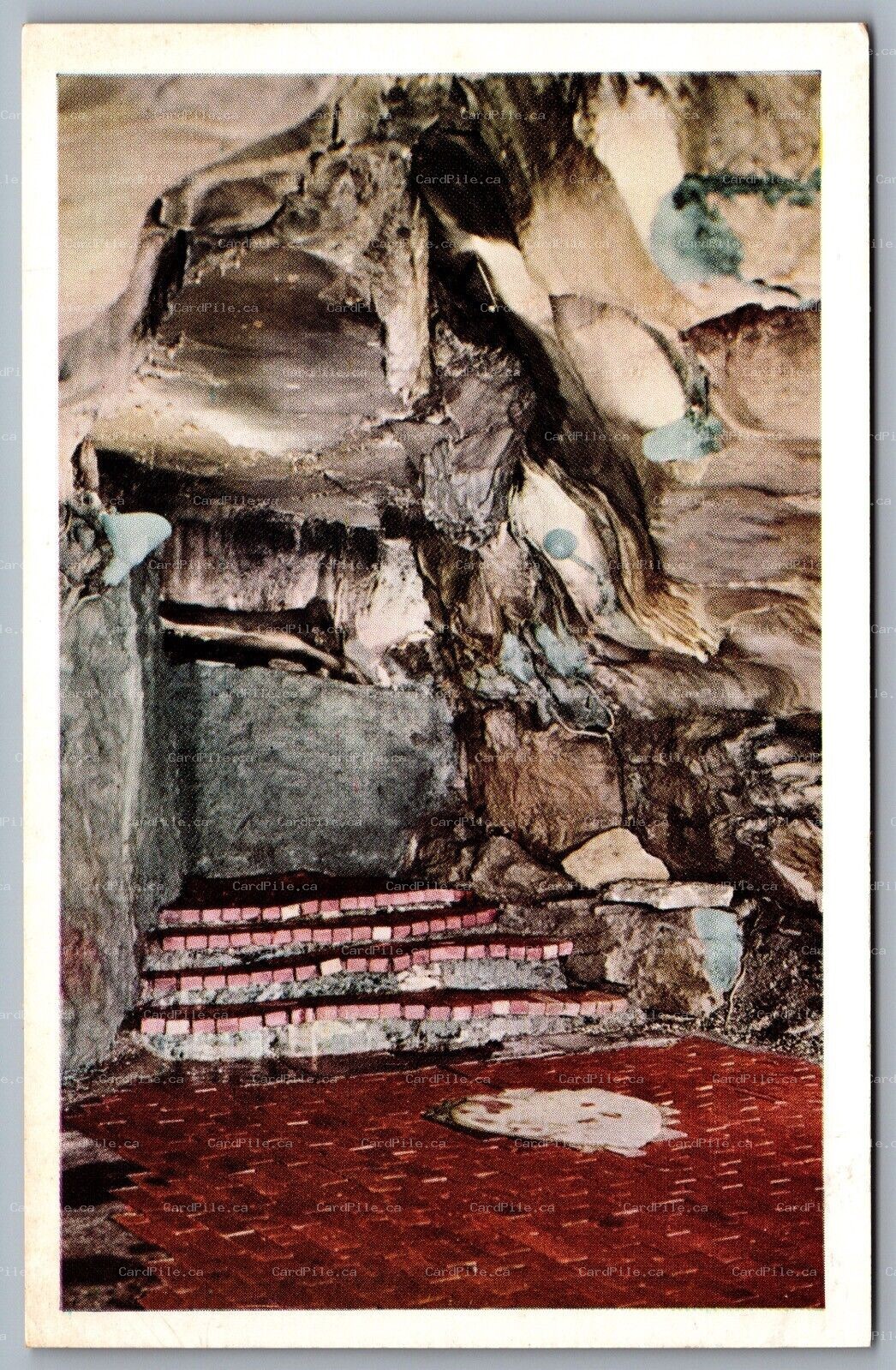 Postcard Howe Caves c1950s Bridal Altar in the Balcony of Titans Temple 