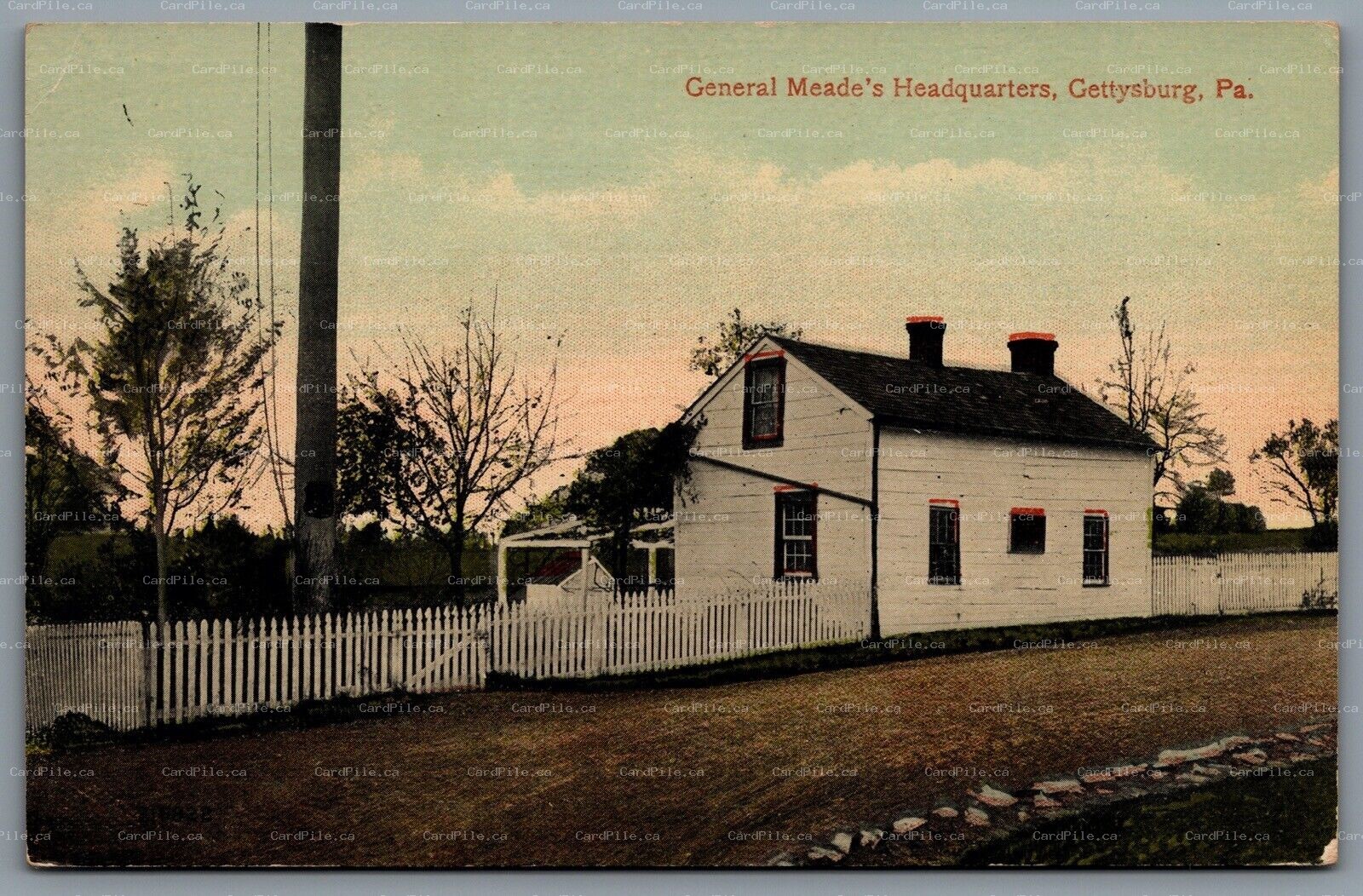 Postcard Gettysburg PA c1932 General Meade’s Headquarters Taneytown Road 
