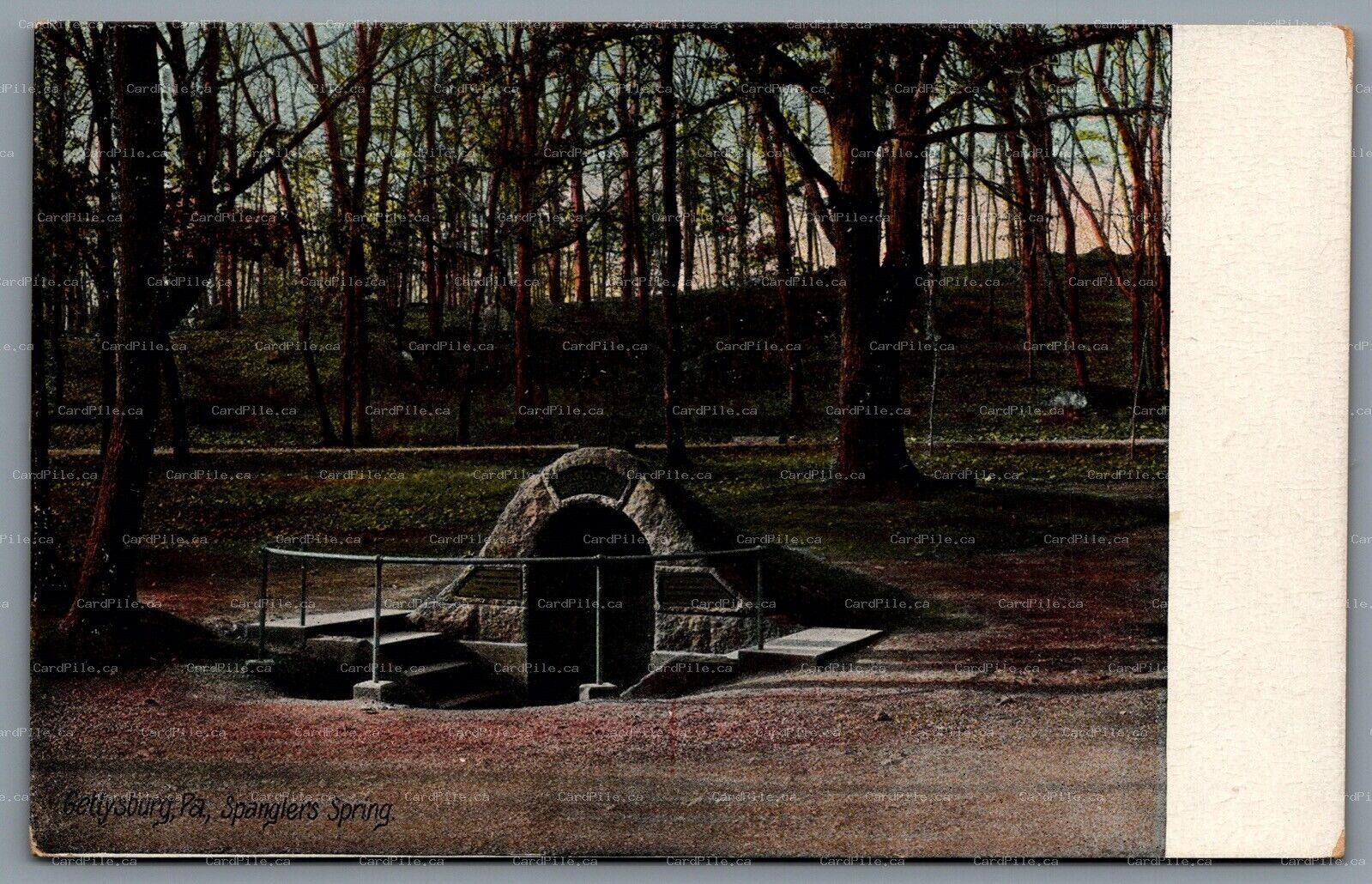 Postcard Gettysburg PA c1920s Spangler’s Spring South Base of Culp's Hill