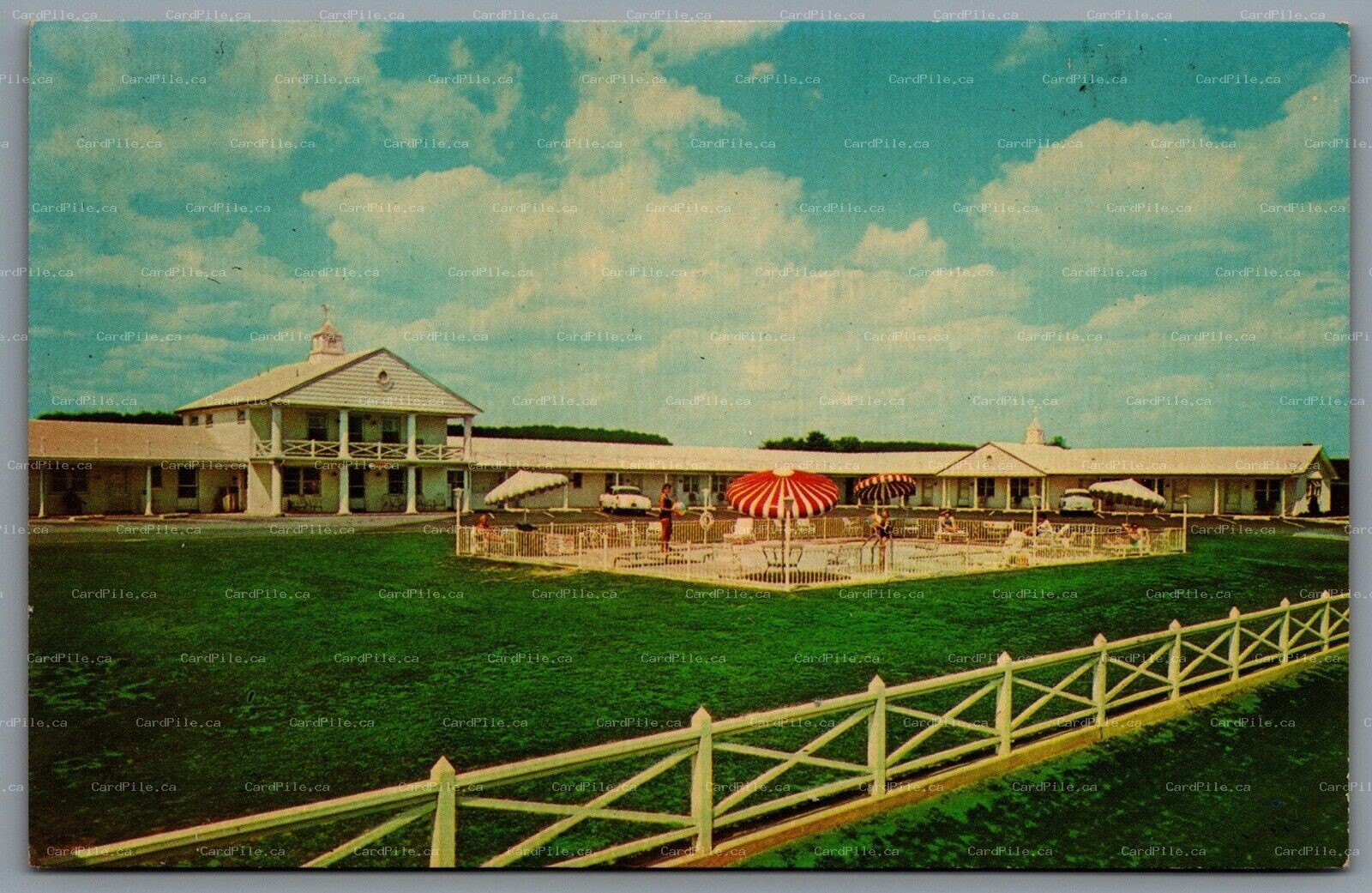 Postcard Palmyra PA c1960s Palmyra Motel U.S. 422 Swimming Pool Now Knights Inn