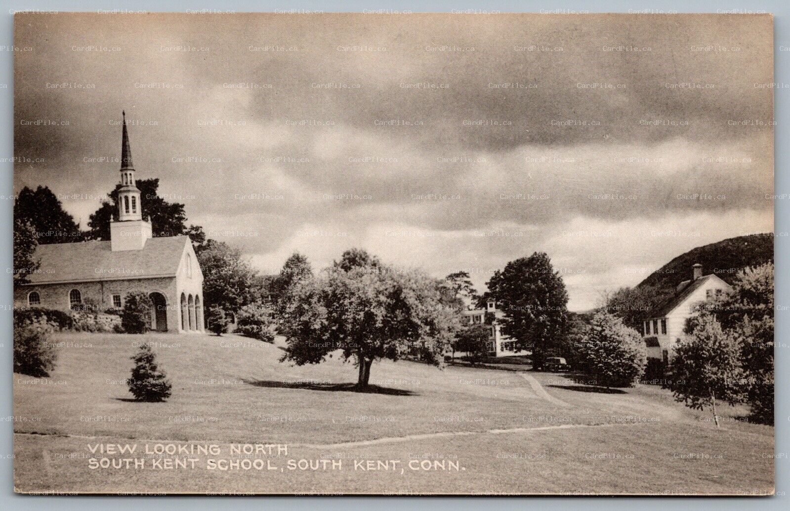 Postcard South Kent Connecticut c1930s View Looking North South Kent School