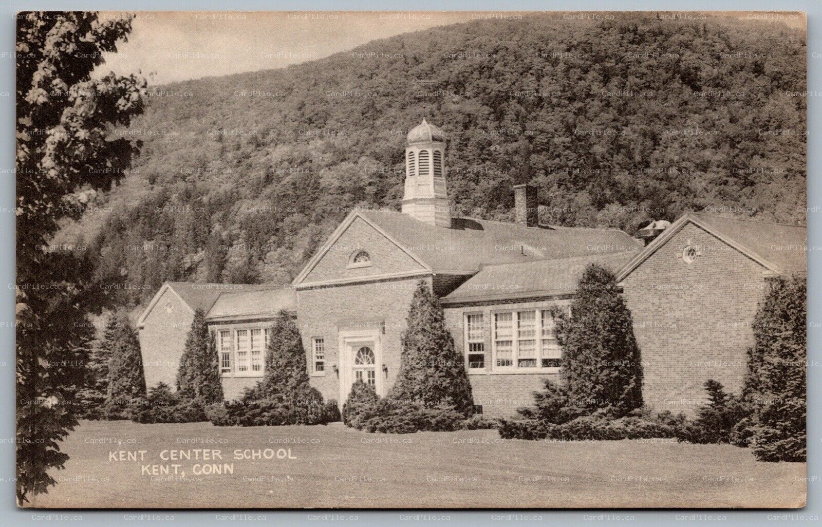 Postcard Kent Connecticut c1930s Kent Center School Litchfield County