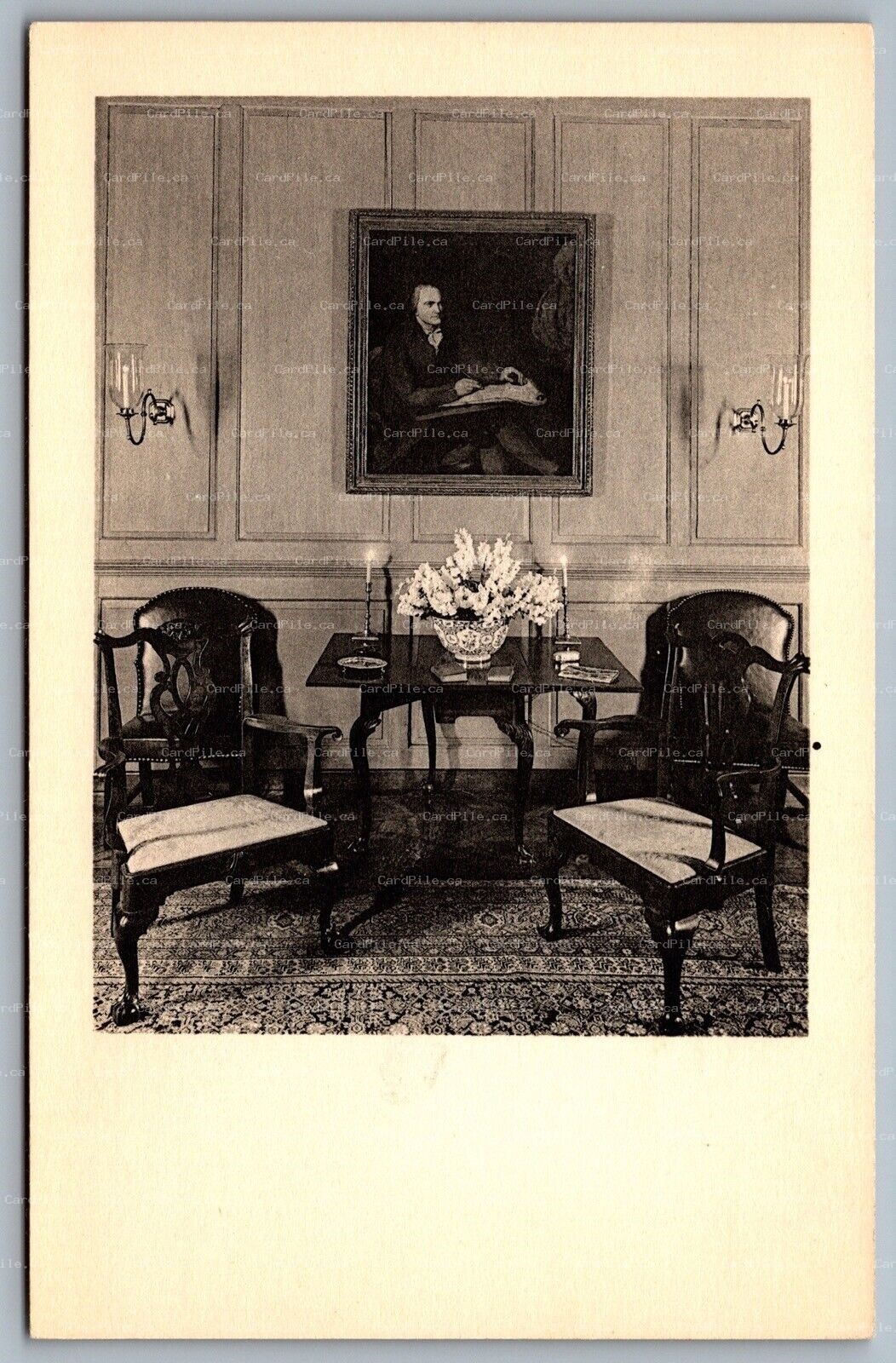 Postcard Winterthur DE c1960s Interior Portrait Pierre Samue du Pont de Nemours