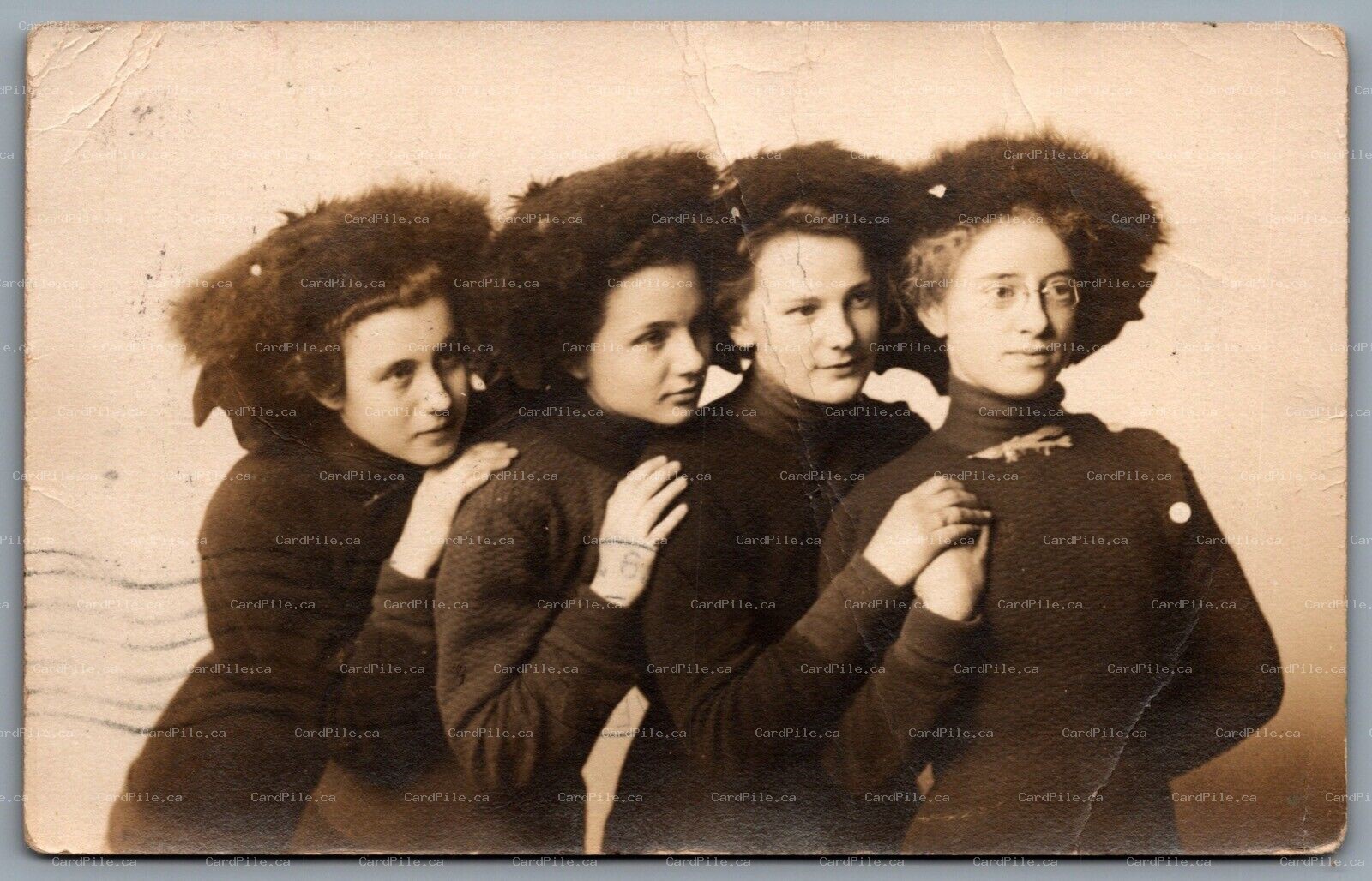 Postcard RPPC c1911 Lexington NE Studio Photo Four Named Women