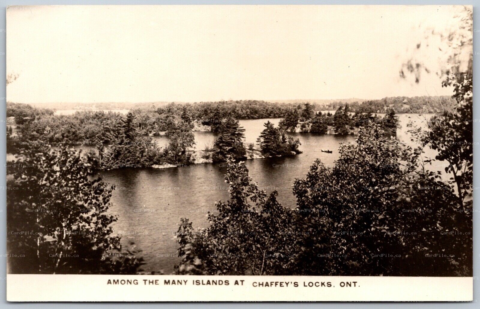 Postcard RPPC c1920s Chaffey’s Locks Ontario Among The Islands Scenic View