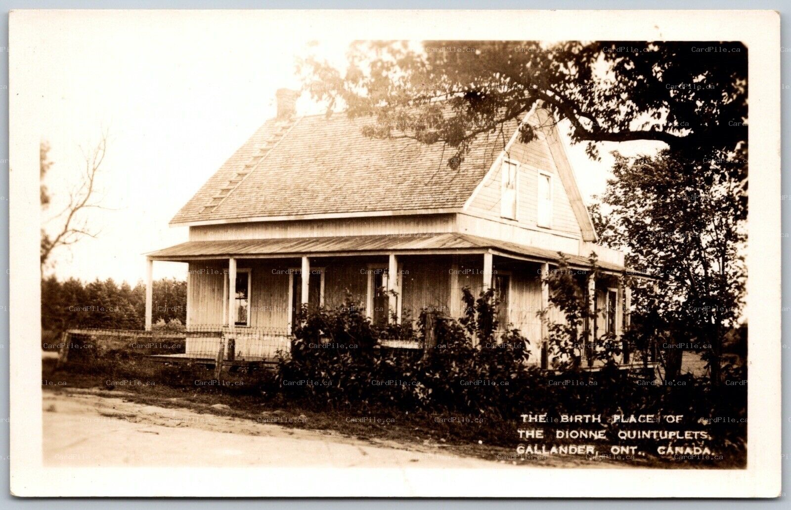 Postcard RPPC c1930s Callander Ontario Birth Place of the Dionne Quintuplets PSD